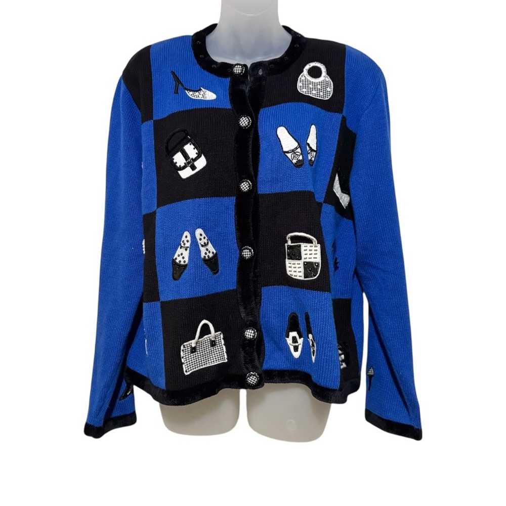 Berek Shoes & Purses Embellished Cardigan w/ Velvet Trim